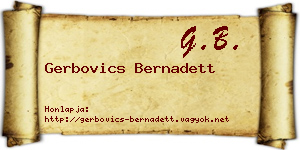 Gerbovics Bernadett névjegykártya